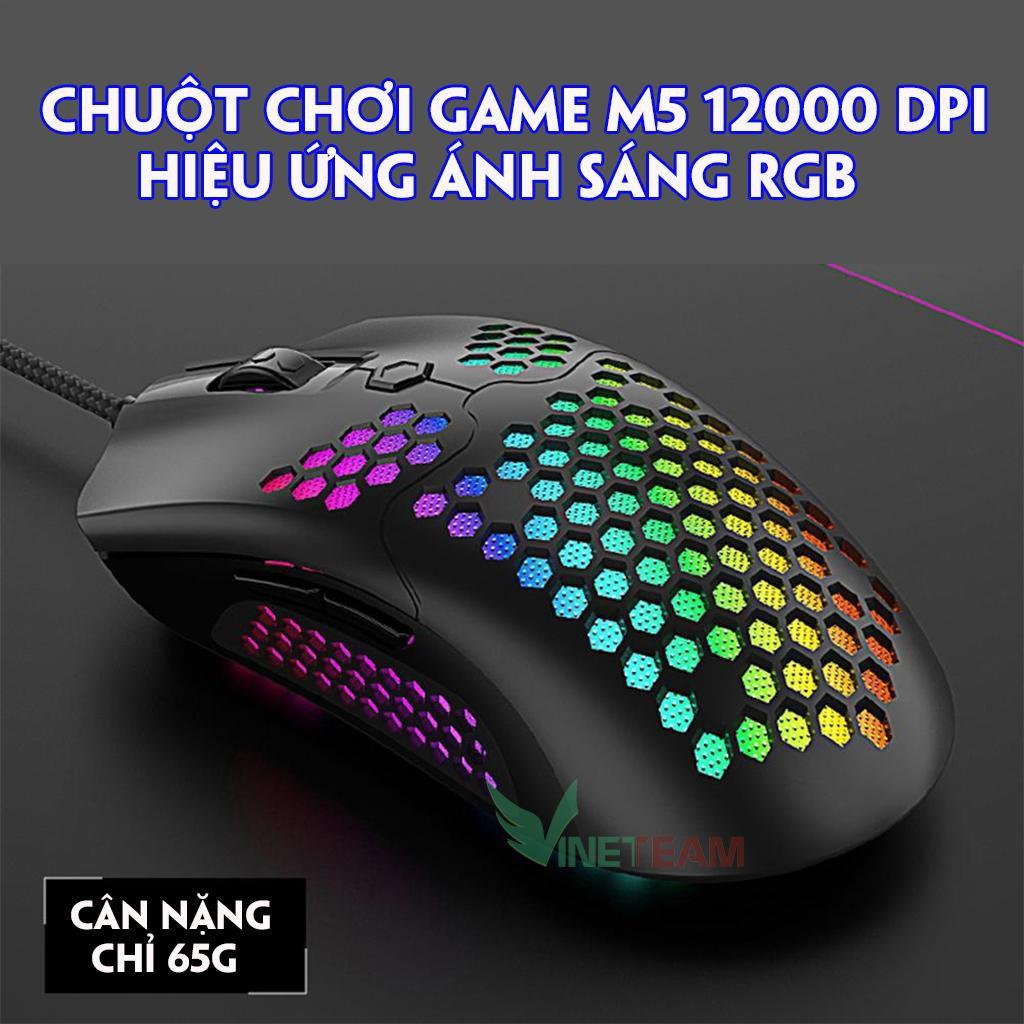 Chuột Quang Chơi Game Có Dây Zoya M5 12000 Dpi có thể điều chỉnh - Thiết kế độc lạ - Led Rgb đổi màu cực chất -dc4064