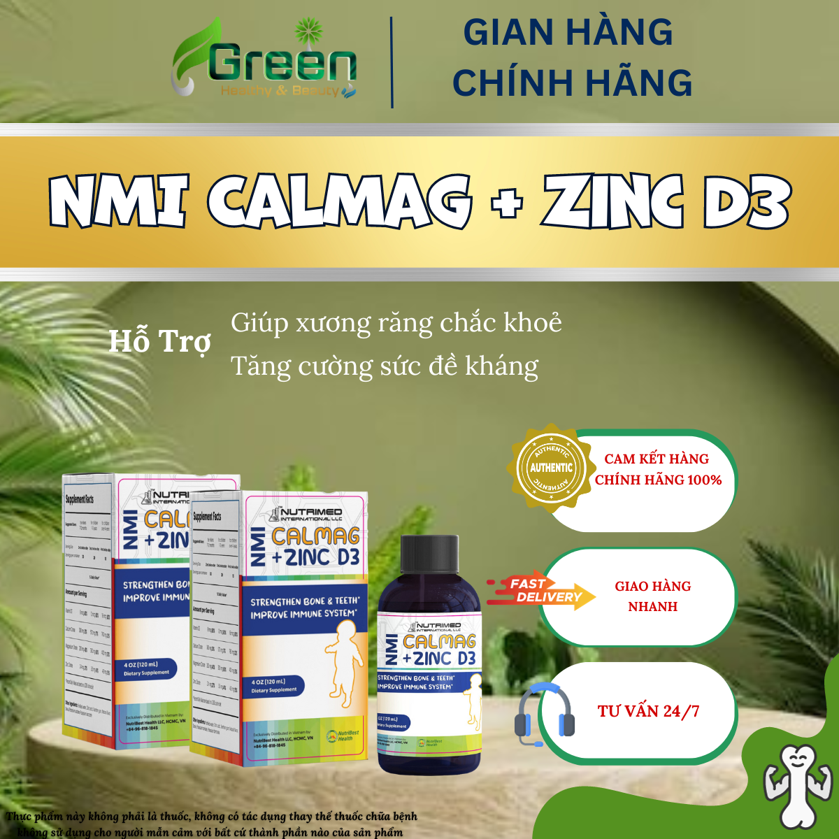 COMBO 2 hộp Syrup NMI CalMag + ZincD3 - Hỗ trợ giúp xương, răng chắc khỏe