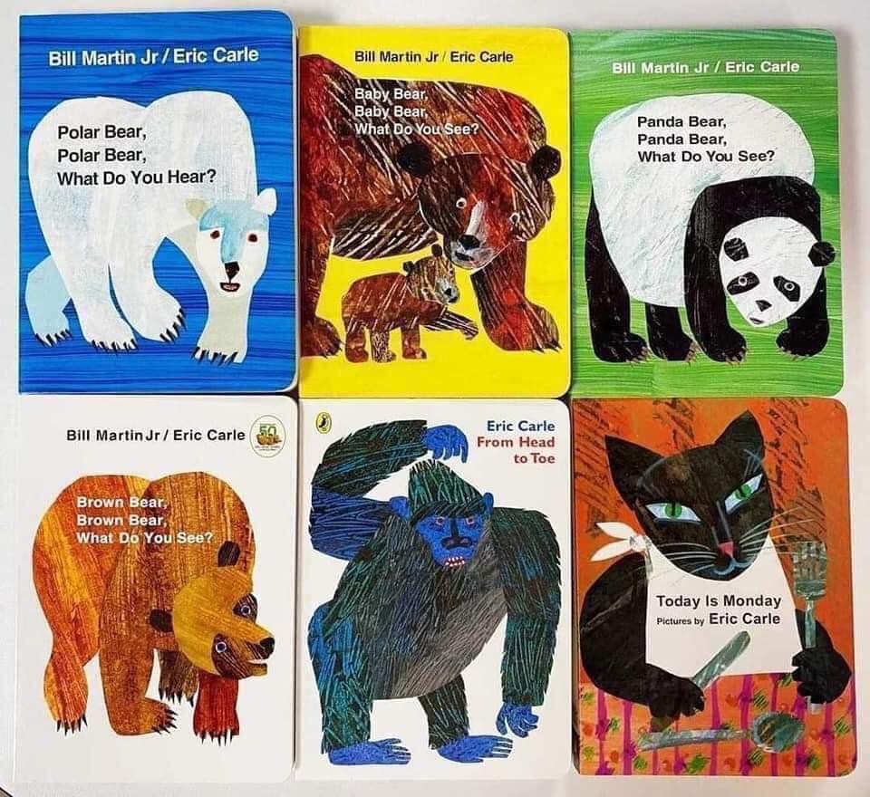 Bộ tiếng anh kinh điển của  tác giả Eric cale - board book- dear zoo - very hungry caterpill, polar bear -11Q kèm link  file nghe mp3