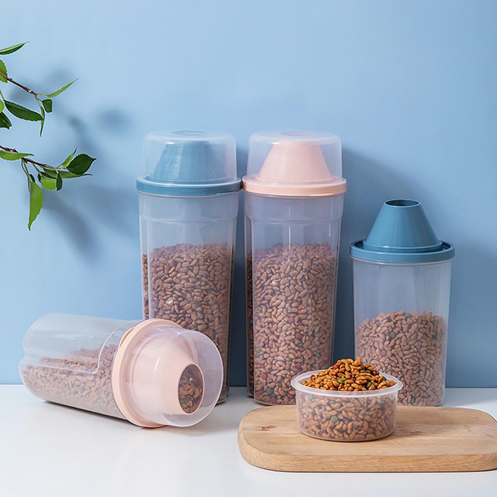 Airtight Food Storage Container with Lid Dispenser for Snacks Pantry Kitchen