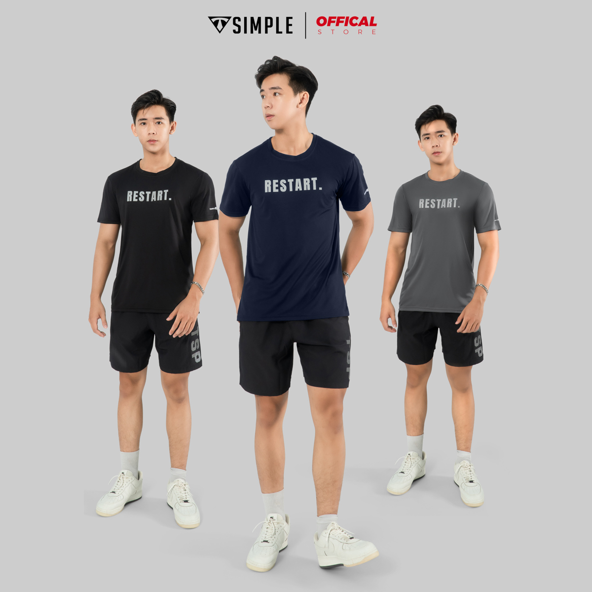Áo Thể Thao Nam TSIMPLE cổ tròn tay ngắn tập gym vải thun lạnh thoáng mát co giãn chuẩn form MSSAHP5