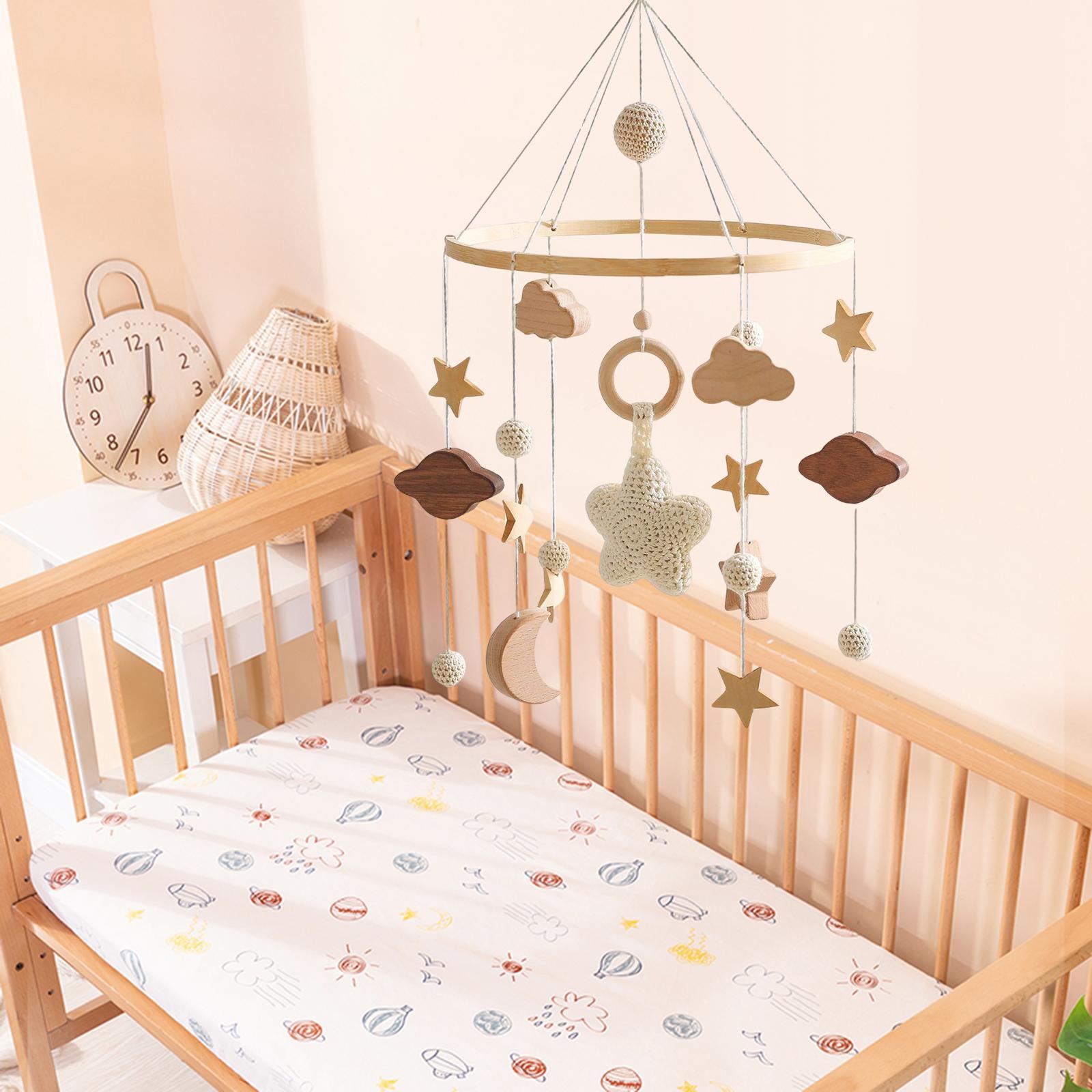 Wood Nursery Crib Mobile Photography Props for Toddler Infant Ornaments