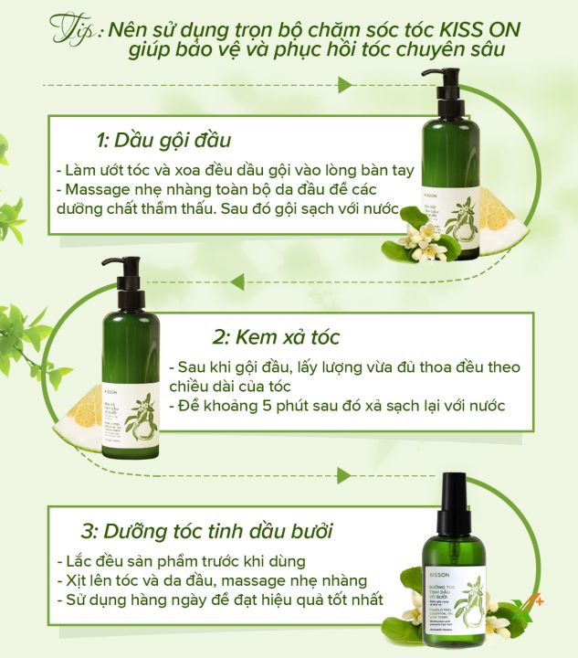 Dầu gội tinh dầu vỏ bưởi - Giảm  gãy rụng và khô xơ - Cung cấp dưỡng chất nuôi dưỡng chân tóc và da đầu - Phục hồi hư tổn giúp tóc suôn mượt và mềm mại