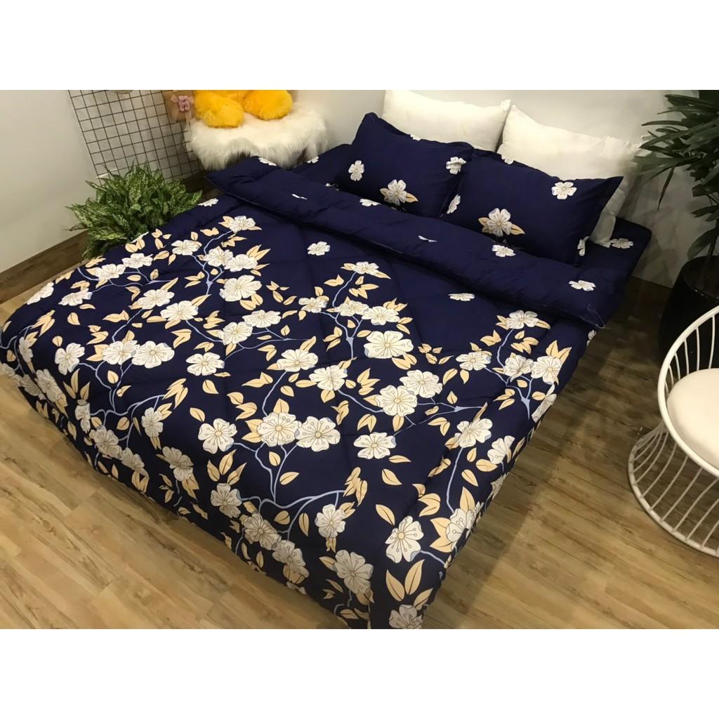 Bộ chăn phao ga gối poly cotton,được chọn mẫu,cúc họa mi vàng