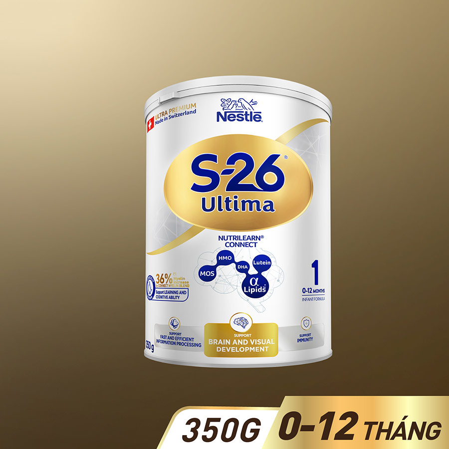 Sữa bột công thức S-26 ULTIMA 1 350G với hợp chất NUTRILEARN CONNECT cho bé 0 - 12 tháng tuổi