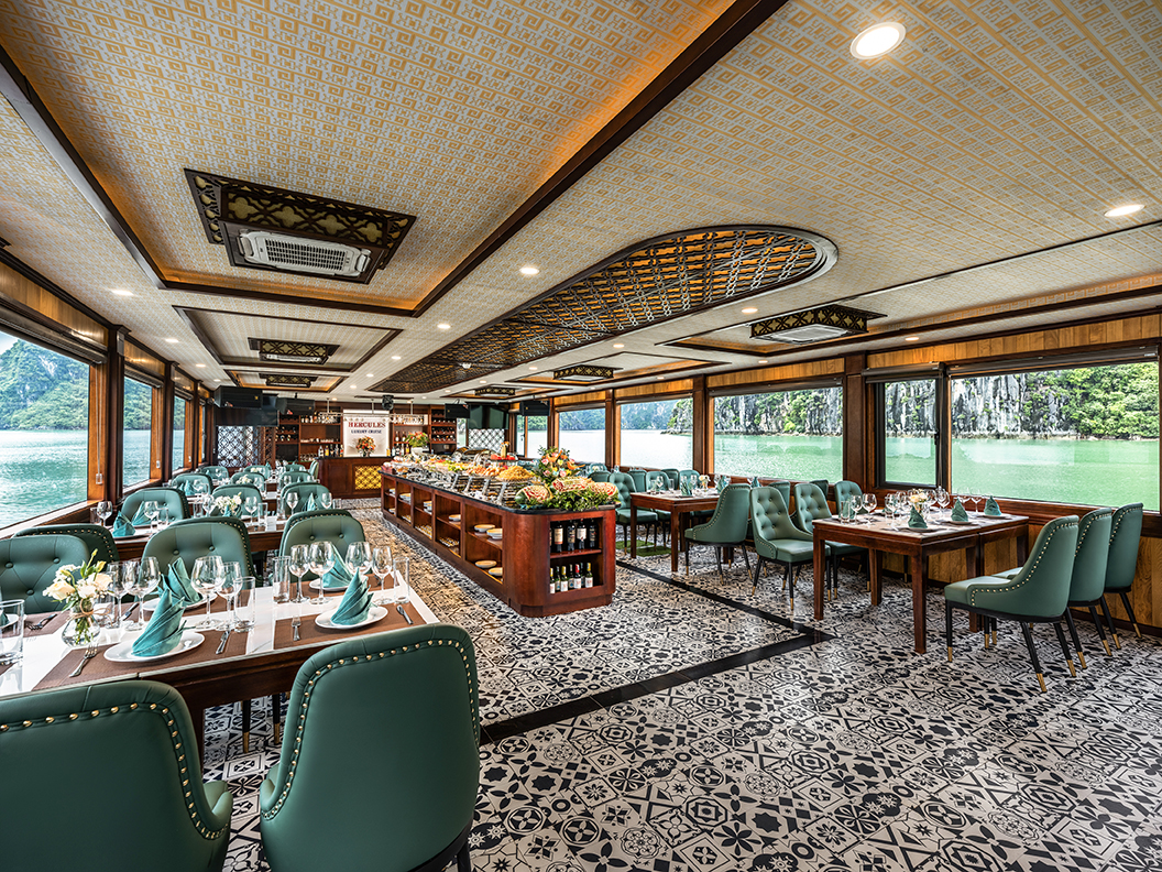 Tour du thuyền Hercules 5 sao thăm vịnh Hạ Long 6 tiếng - Full dịch vụ xe đưa đón - Ăn trưa Buffet - Miễn phí chèo Kayak
