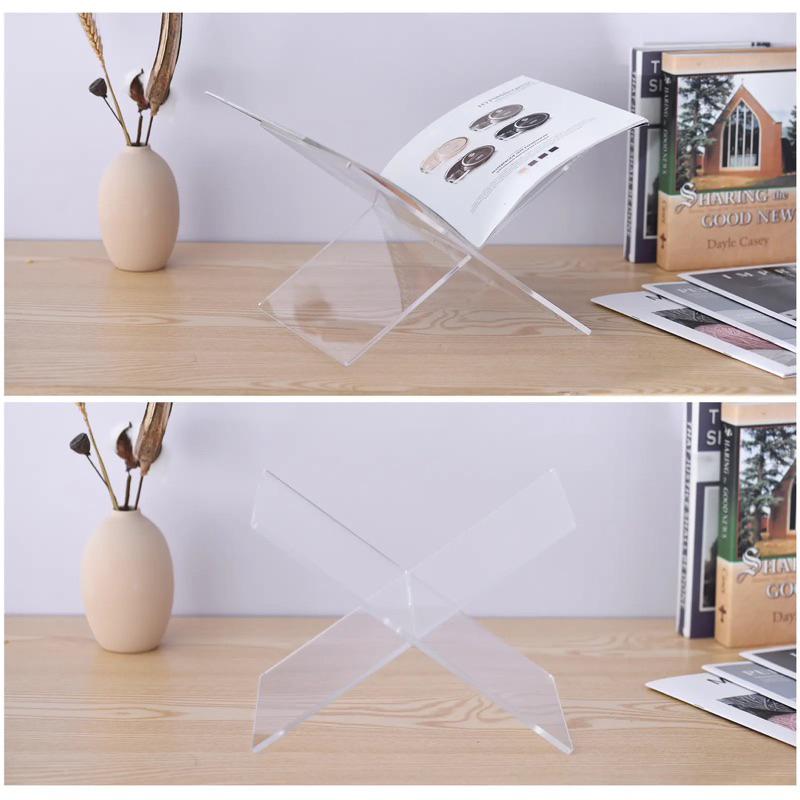 Kệ sách mica, kệ tạp chí, kệ để máy tính bảng, dày 3mm, nhiều màu sắc - Nâu xuyên sáng