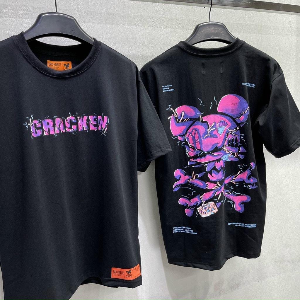 Áo thun tay lỡ unisex Cracken đầy đủ tem cổ tag tay Hany shop