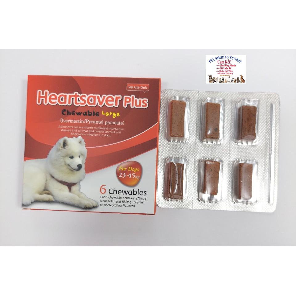 Heartsaver Plus VIÊN NHAI NGỪA GIUN TIM VÀ NỘI KÍ SINH CHO CHÓ DƯỚI TỪ 23KG ĐẾN 45KG