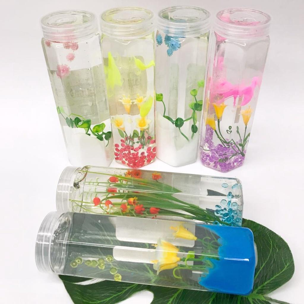 Slime charm hoa lá cây cảnh hộp trụ lớn 420gr 9 màu cực đẹp Đồ chơi hũ slam chất nhờn ma quái squishy