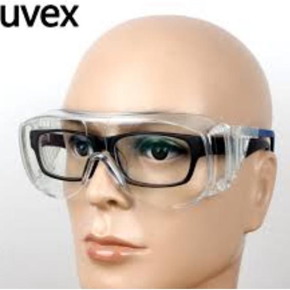 Kính bảo hộ UVEX 9161005 Over-the-Glass (OTG) Gọng Xanh, Tròng Clear có thể đeo ngoài kính cận