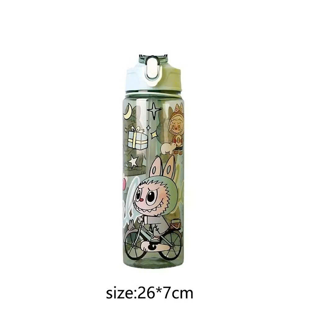 Bình Nước Học Sinh 750ml Hoạt Hình LABUBU Dễ Thương, Bình Đựng Nước Có Ống Hút Cho Bé - HÀNG CHÍNH HÃNG MINIIN