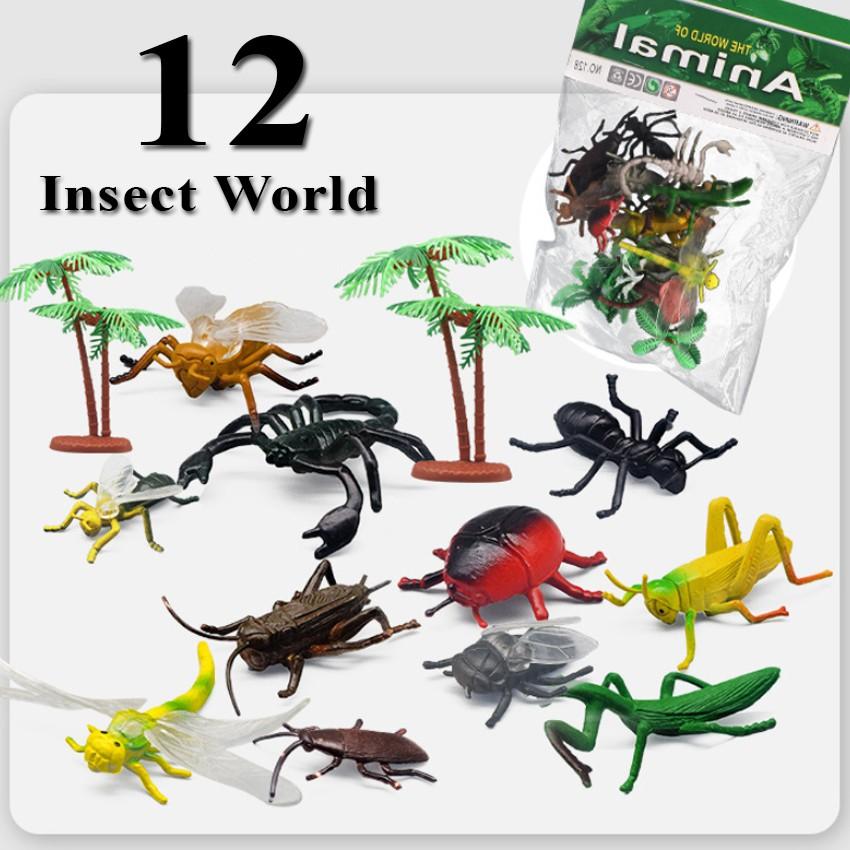 Combo 5 bộ đồ chơi mô hình thế giới động vật, khủng long, côn trùng, bọ cánh cứng Animal World Vacimall (60 động vật)