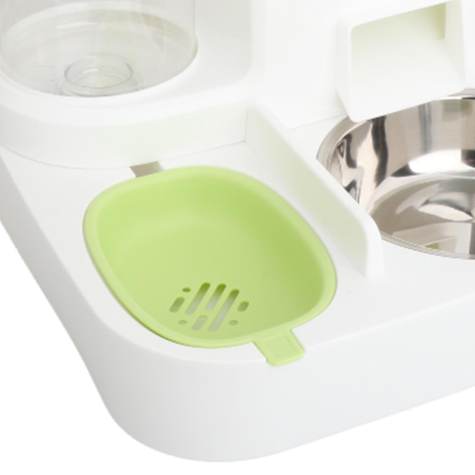 Automatic Pet Feeder Waterer Eating and Drinking Bowl Stable Base, Food Container Cat Feeder and Water Dispenser for Indoor Cats Bunny Kitten