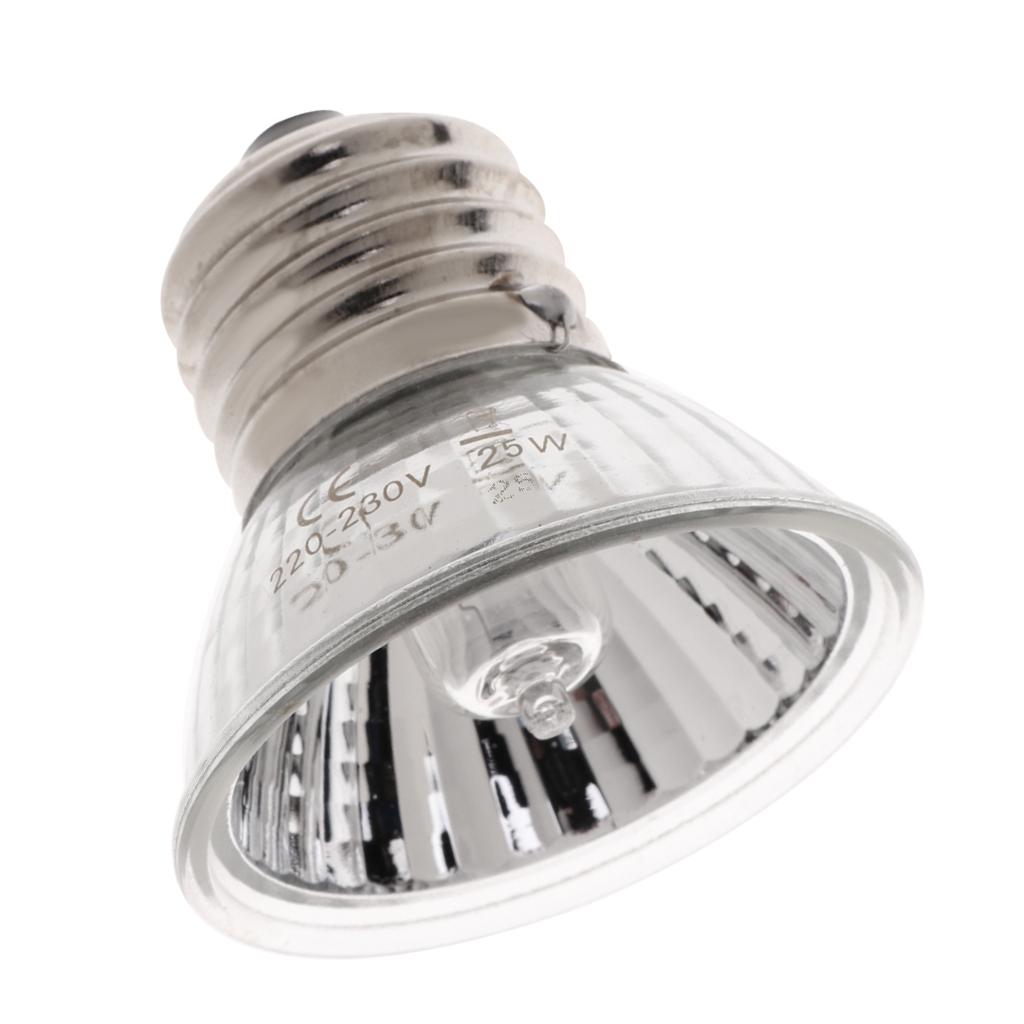 E27 220-230V Reptile Basking Lamp UVA UVB Halogen Bulb Emitter Light 25/50/75W