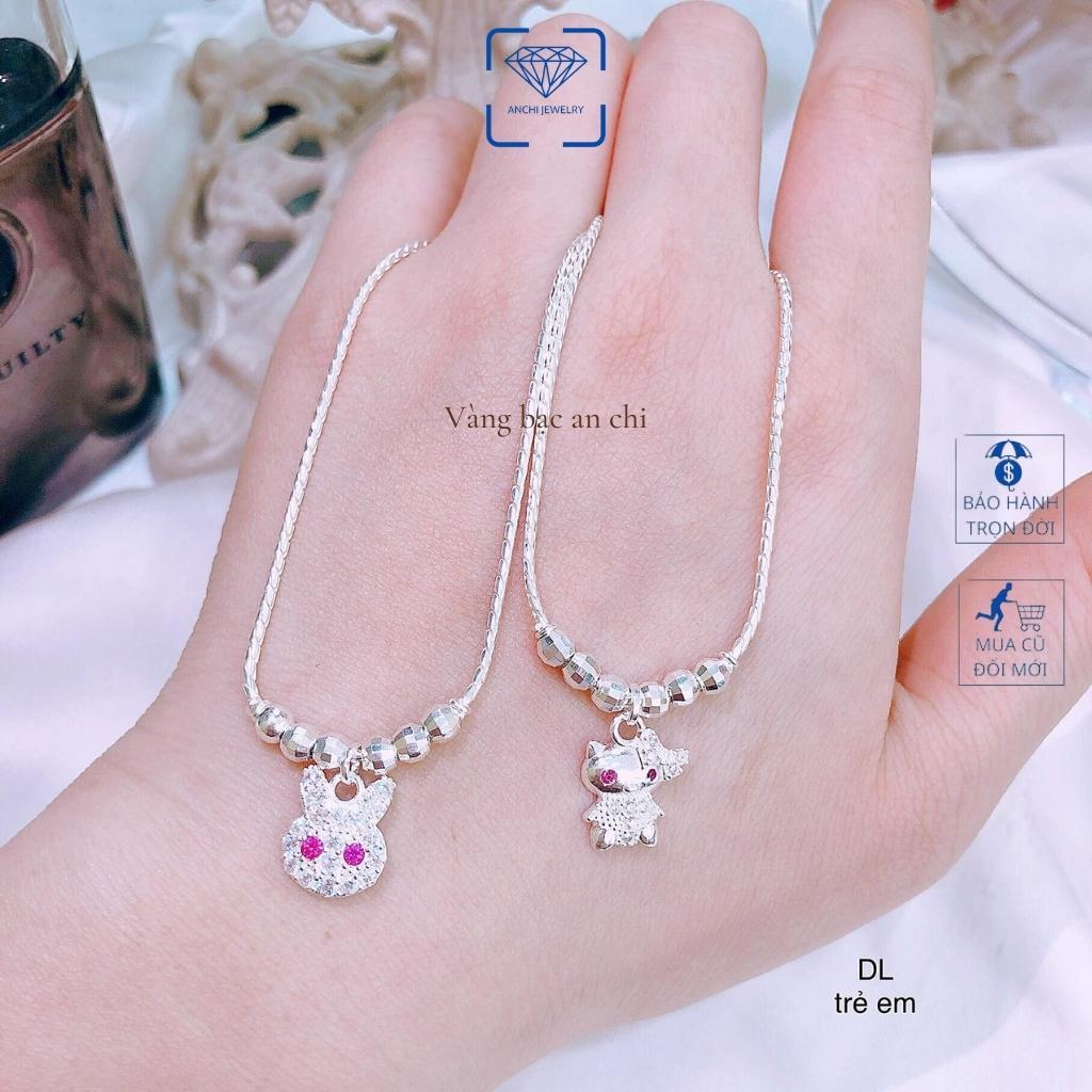 Vòng cổ bạc cho bé gái, dây chuyền trẻ em kèm mặt mẫu mới nhất 2022, trang sức bạc Anchi jewelry