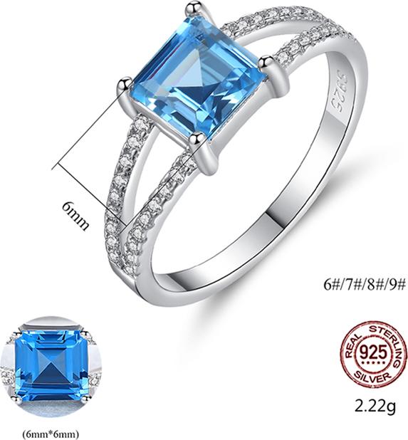 Bộ Trang Sức Bạc Nữ Đẹp Đính Đá Topaz Xanh Cao Cấp 3 Món Bảo Ngọc Jewelry [THIẾT KẾ ĐỘC QUYỀN]