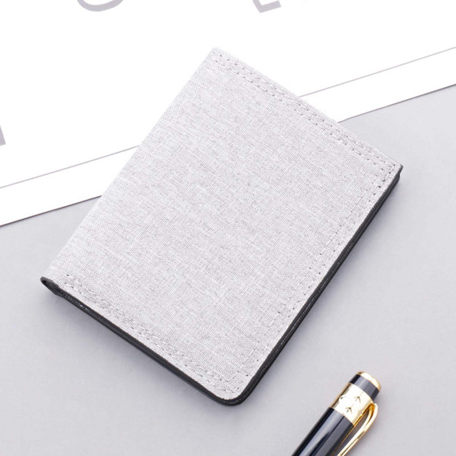 Men Canvas Wallet Short Money Holder Credit Holder Foldable Vertical Bifold