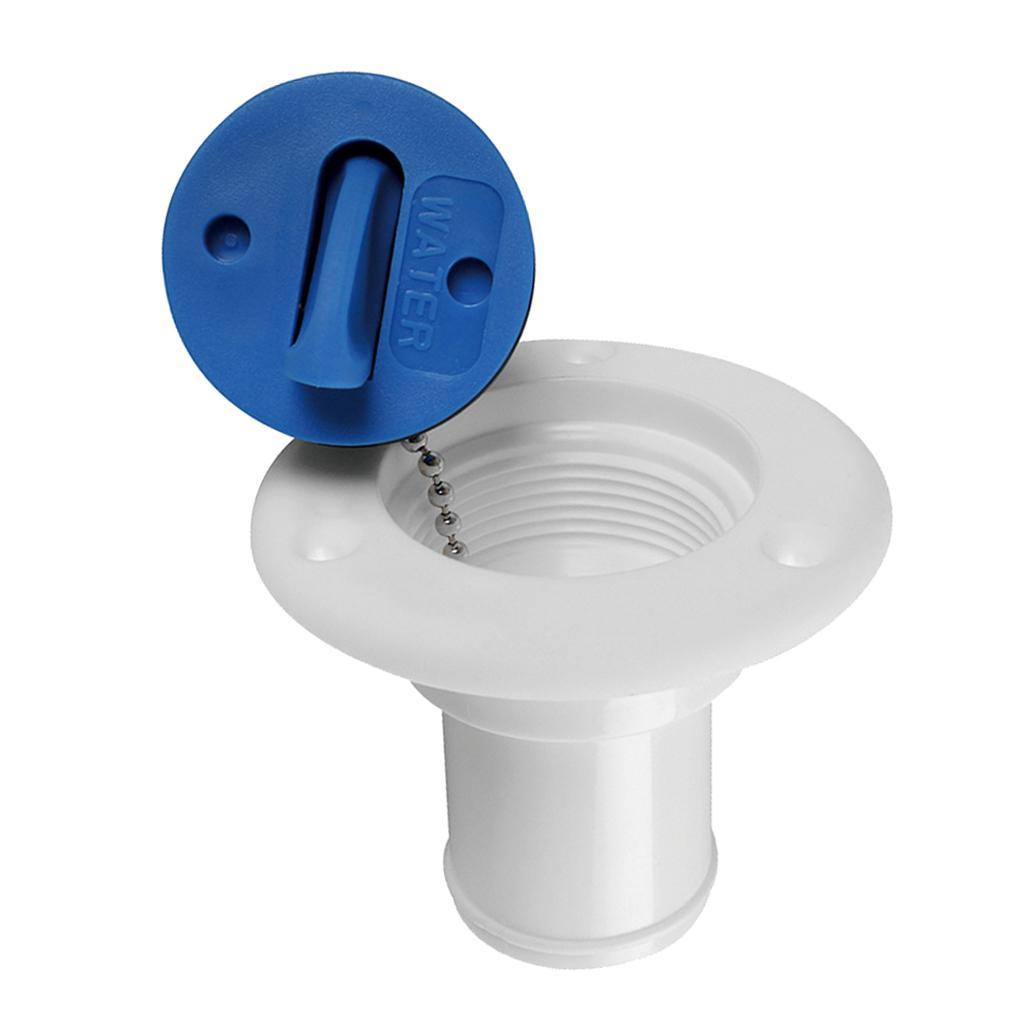 2X Deck Filler for Water  Socket White Nylon Blue   boat Caravans