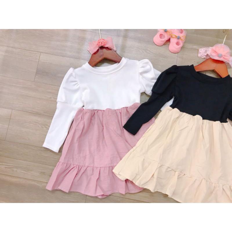 Váy thu tay bồng bé gái mẫu mới