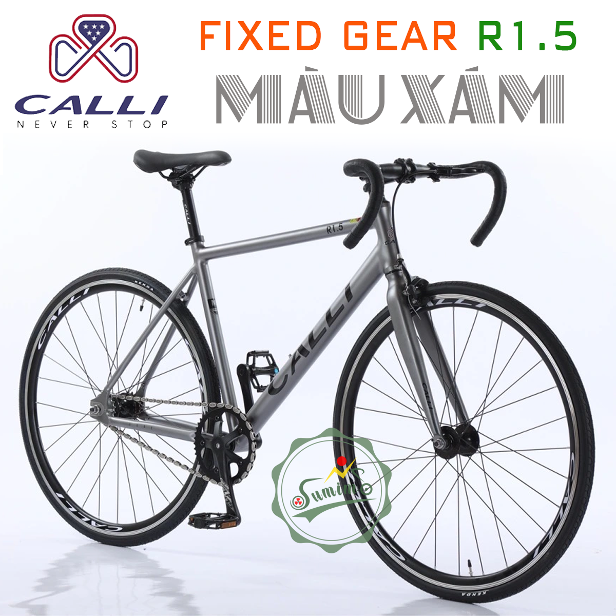 Xe đạp fixed gear CALLI R1.5 khung nhôm không mối hàn