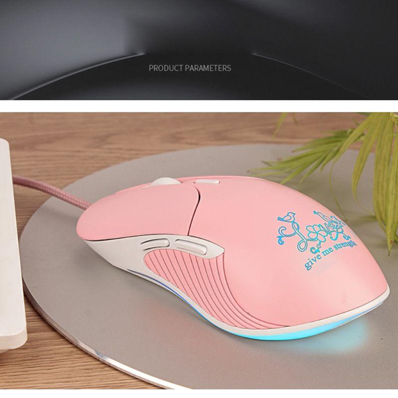 Hồng Im Lặng Led Game Quang Chuột   USB Có Dây Với 3200 DPI Và 6 Nút Bấm Cho Máy Tính Xách Tay máy Tính Laptop