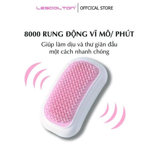 Lược massage đầu silicon LESCONTOL chải tóc, massage da đầu, làm mềm tóc và làm giảm căng thẳng khi sử dụng