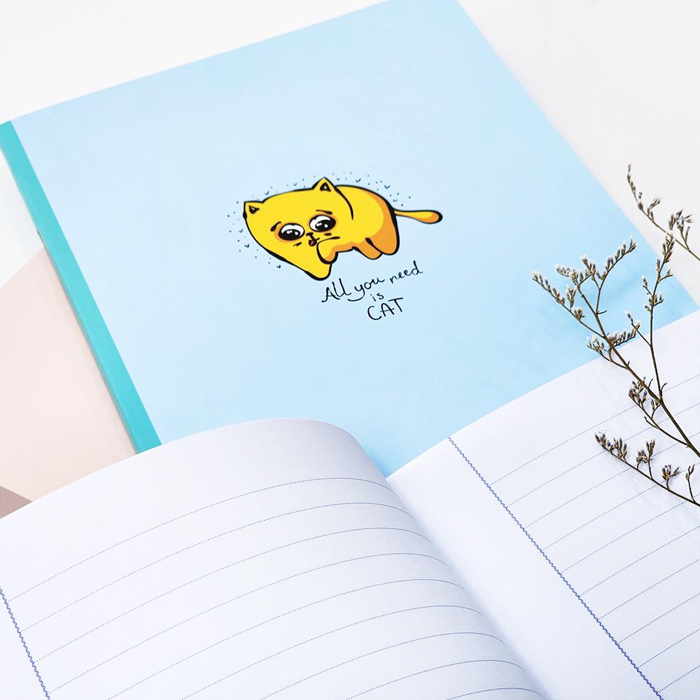 Combo 5 Tập Sinh Viên Cute Animal - Miền Nam - Kẻ Ngang Có Chấm - 200 Trang 80gsm - Fahasa 03 - Tặng Nhãn Vở Kèm Sticker