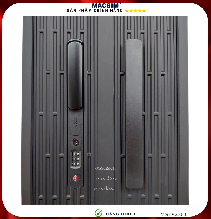 Vali cao cấp Macsim SMLV2301 cỡ  24inch màu đen - Hàng loại 1