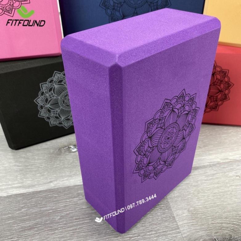 Gạch tập yoga xốp Eva nặng 200g in hoa mandala - Yoga blocks FITFOUND