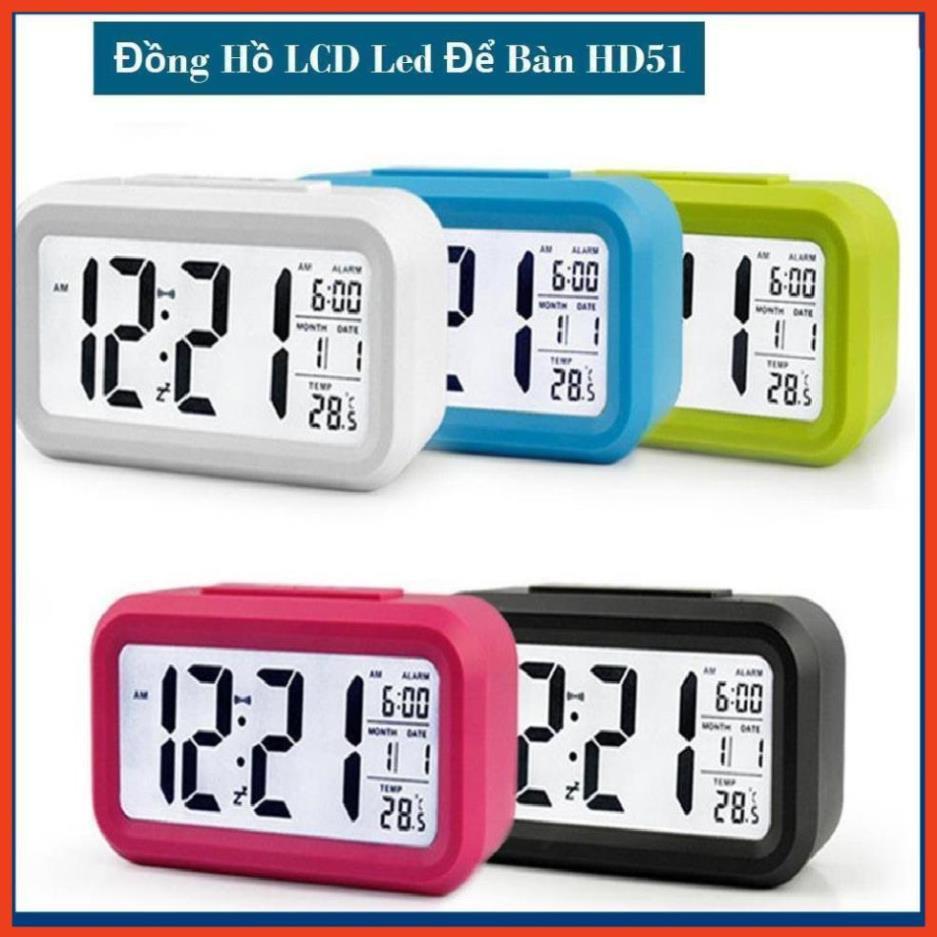 đồng hồ led để bàn,Đồng Hồ LCD Led Để Bàn HD51 - HL1010  - Bảo hành uy tín 1 đổi 1