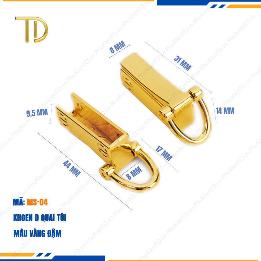 Nẹp túi xách, khoen d túi xách, khoen quai túi xách, công nghệ mạ điện độ bền 5 - 8 năm