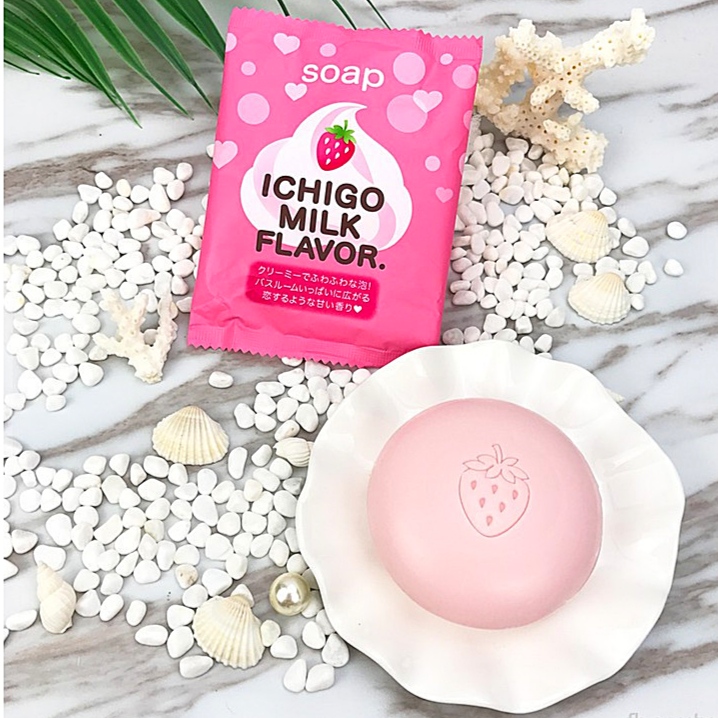 Xà Phòng Tắm Dưỡng Da Trắng Sáng Chiết Xuất Từ Sữa Và Dâu Tây Pelican Petit Berry Soap Strawberrry Milk