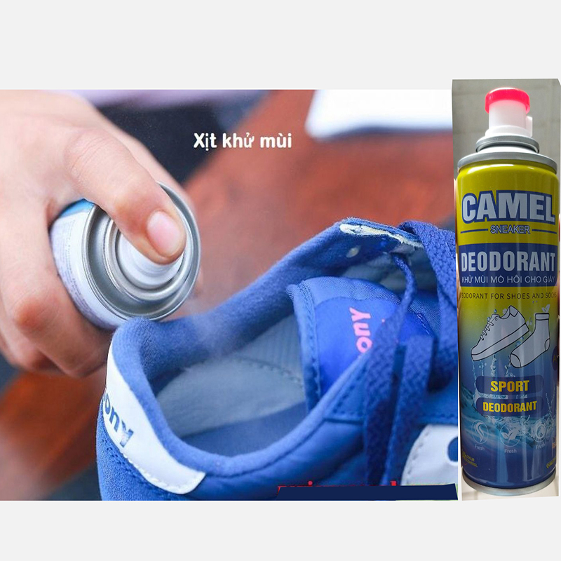 Chai xịt khử mùi hôi giày Camel tác dụng trong 24h, hương thơm nhẹ tự nhiên, dung tích 260ml Công nghệ Mỹ