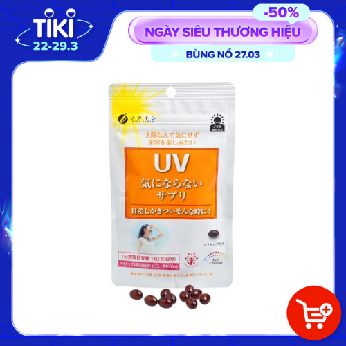 Viên uống chống nắng UV Fine Japan Nhật Bản, chống nắng toàn diện, giảm thâm nám, 30 viên/túi