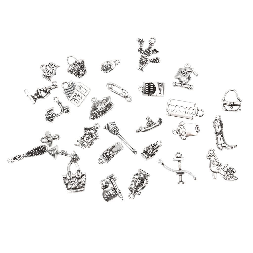 Pack of 30 Multi Style Home Family Decor Charms Pendants for DIY Jewelry Craft