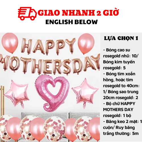 Bộ bong bóng trang trí Ngày của Mẹ Mother's Day set balloon mfd01