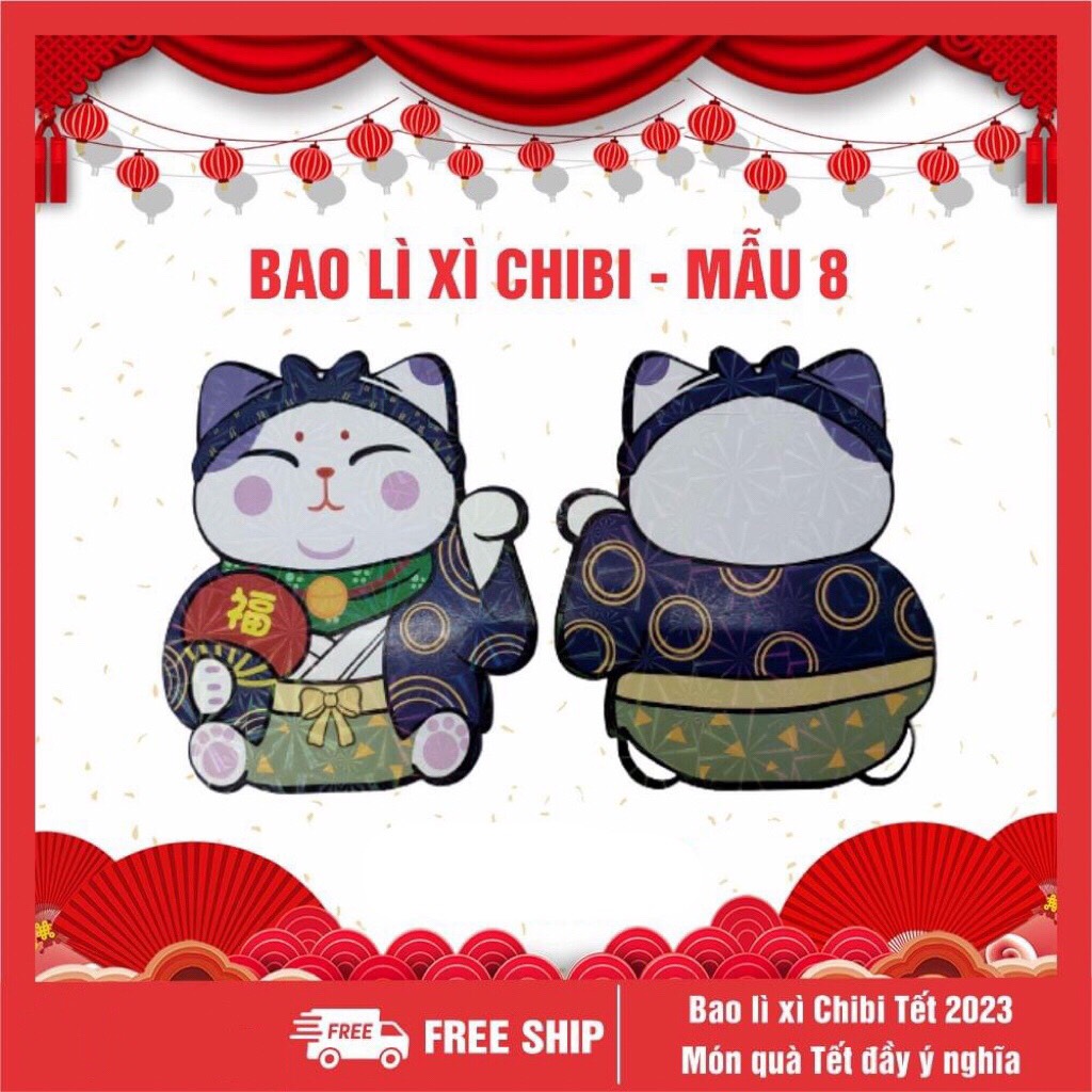 Bao lì xì chibi Tết 2023 cute dễ thương có phản quang - Giao mẫu ngẫu nhiên