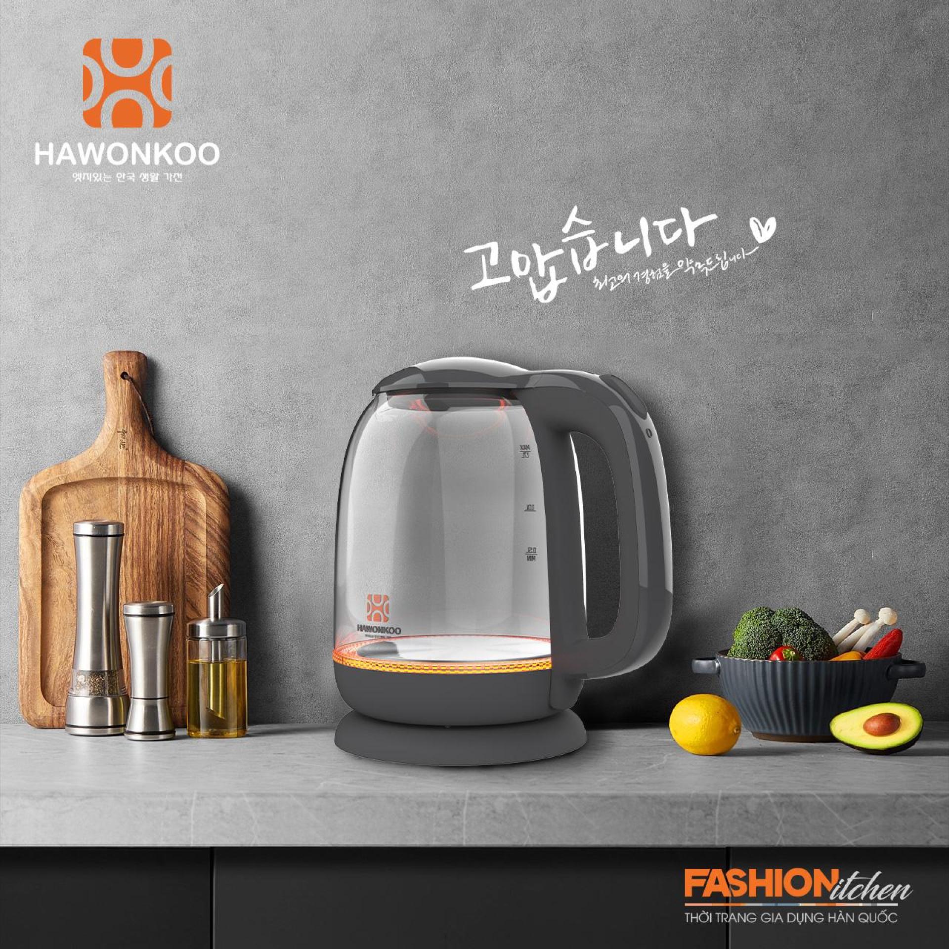 Ấm siêu tốc HAWONKOO KEH-170 1,7 Lít 2200W Hàng Chính Hãng Bảo Hành 12 Tháng - Thương Hiệu Hàn Quốc