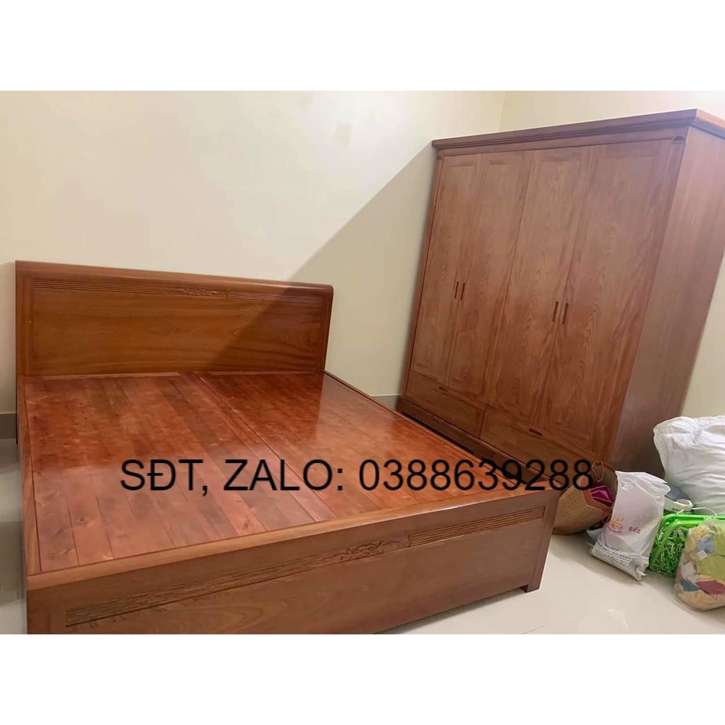 Giường ngủ gỗ hương đá 1m6 1m8 2m2 giá thật