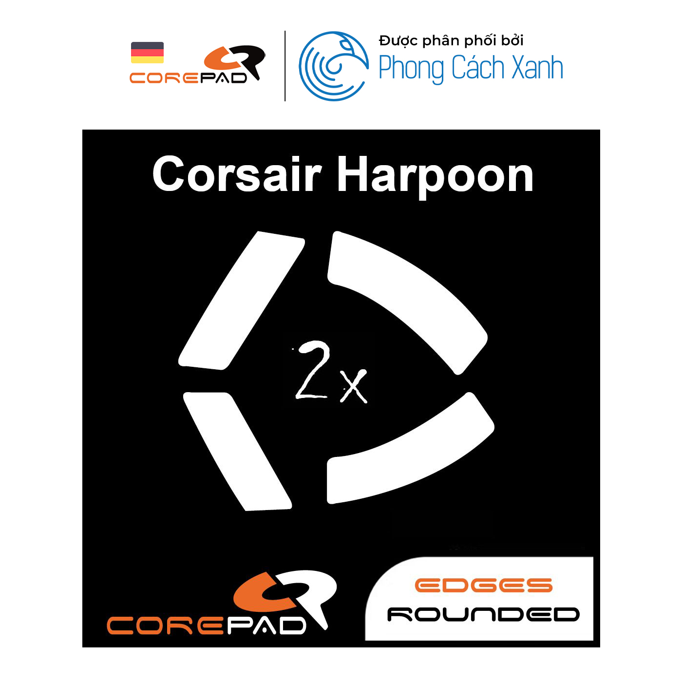 Feet chuột PTFE Corepad Skatez PRO cho Corsair Harpoon Wired / Harpoon Wireless (2 bộ) - Hàng Chính Hãng