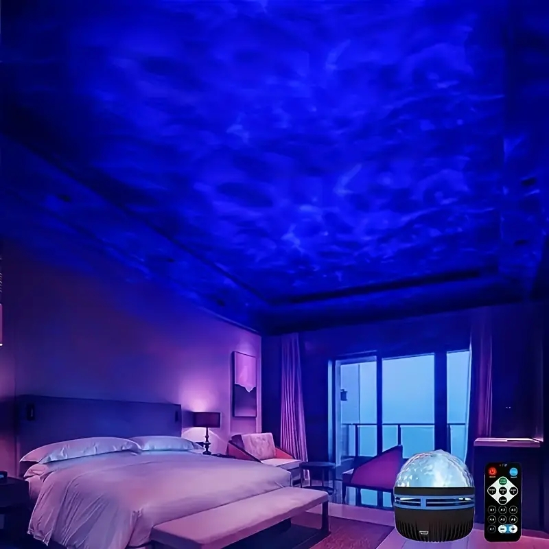 Đèn Led Galaxy Cực Quan, Decor Phòng Ngủ, Điều Khiển Từ Xa đèn Chiếu Sao, Đèn Galaxy Cực Quang Chiếu Sóng Nước theo nhạc
