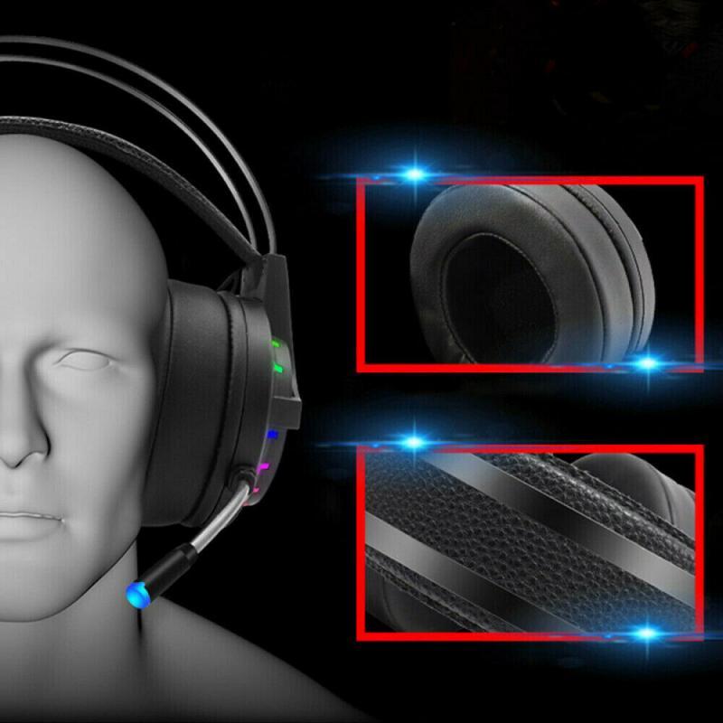 Tai Nghe Chơi Game LED Trò Chơi USB Có Dây Tai Nghe Có Mic Cho PC Laptop PS4 Xbox 1 Máy Tính