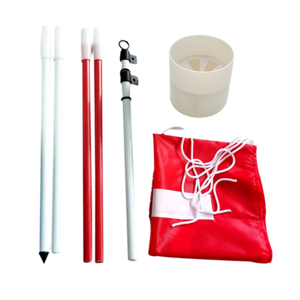 Folding Golf Flag Stick Pole Set Putting Hole Cup Mini Iron Putter Travel Iron