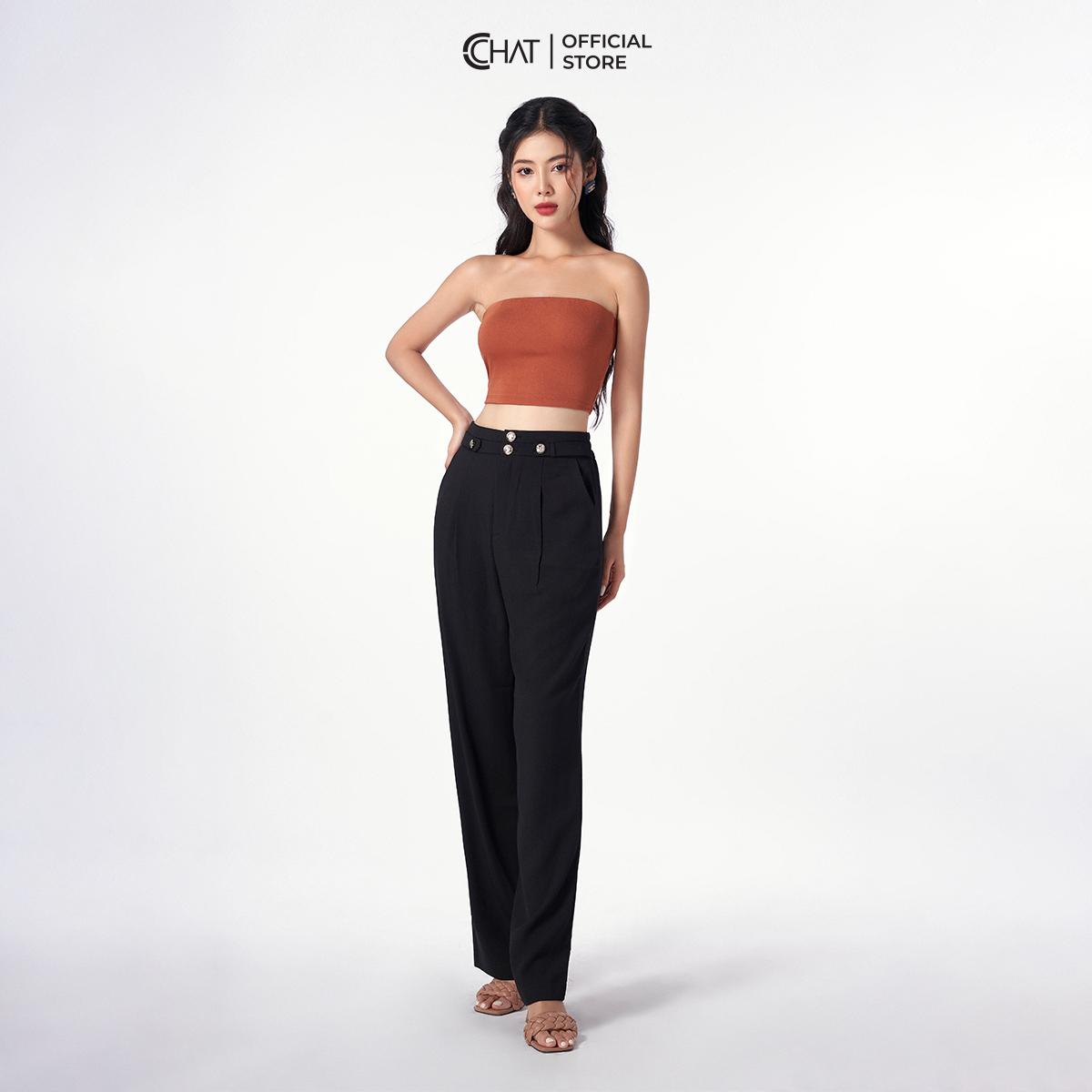 Áo Quây Ngực CCHAT Không Đệm Thun Trơn Croptop Dáng Ôm Cao Cấp Phong Cách Trẻ Trung 22ZQC2001OT