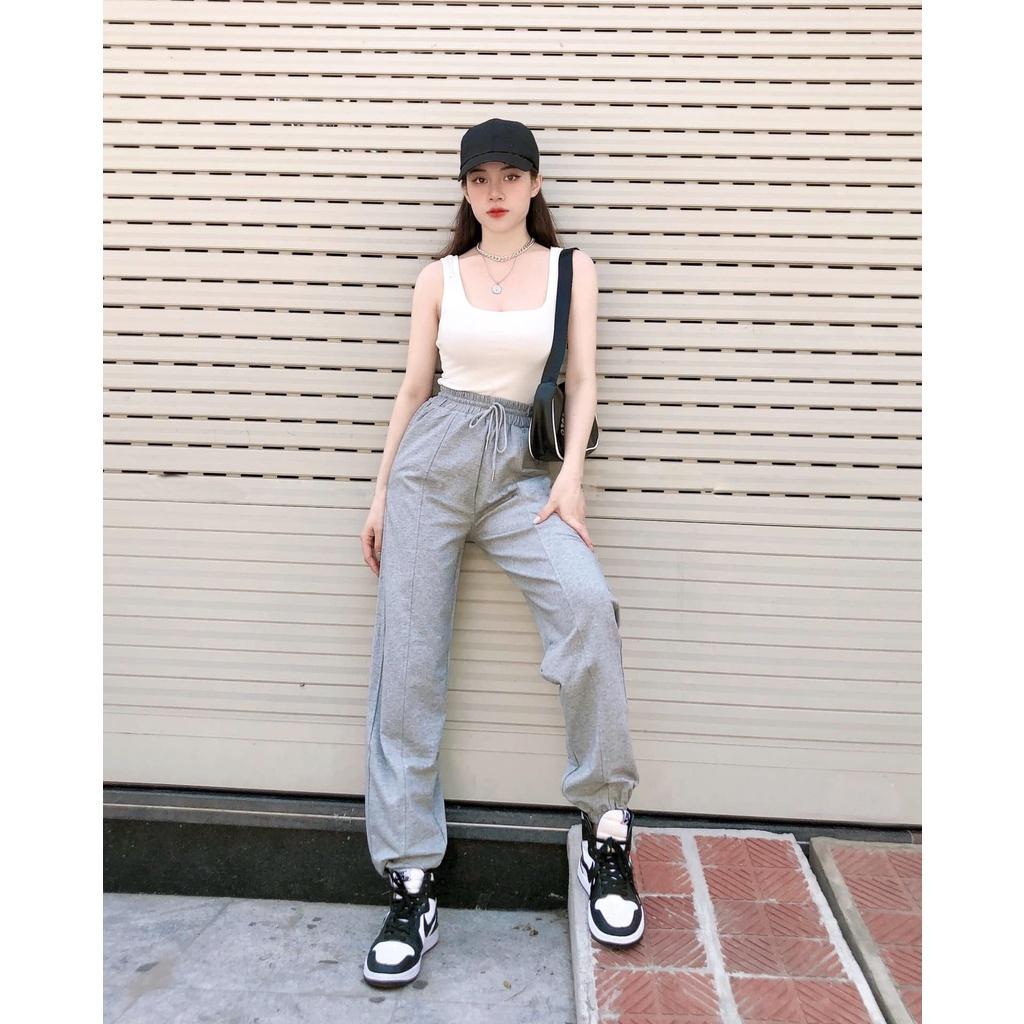 Quần Jogger Nữ Cạp Chun Bo Gấu Vải Nỉ Thun Da Cá ZoZo_UNISEX