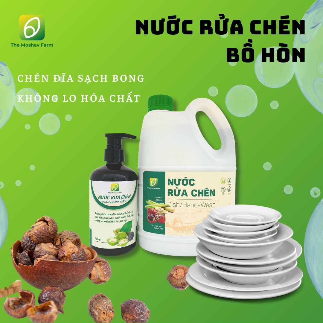 Nước rửa chén bồ hòn organic dành cho da nhạy cảm 500ml