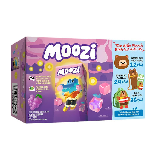 Thùng sữa Moozi hương Nho có thạch 170ml (48 hộp x 170ml)