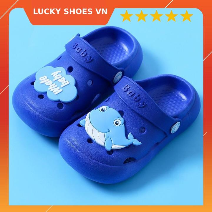Dép sục trẻ em cho bé trai bé gái từ 1-5 tuổi [WHALE BABY] hình thú ngộ nghĩnh đi siêu êm LUCKY SHOES VN - H000006WHALE - 27/28