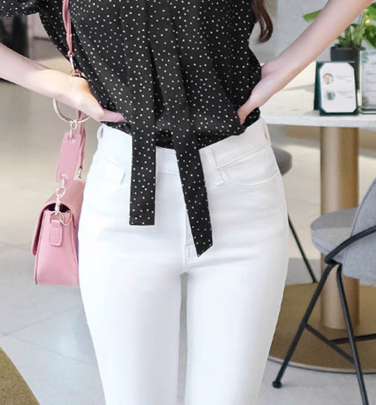 Quần Kaki Nữ Lưng Cao Trắng